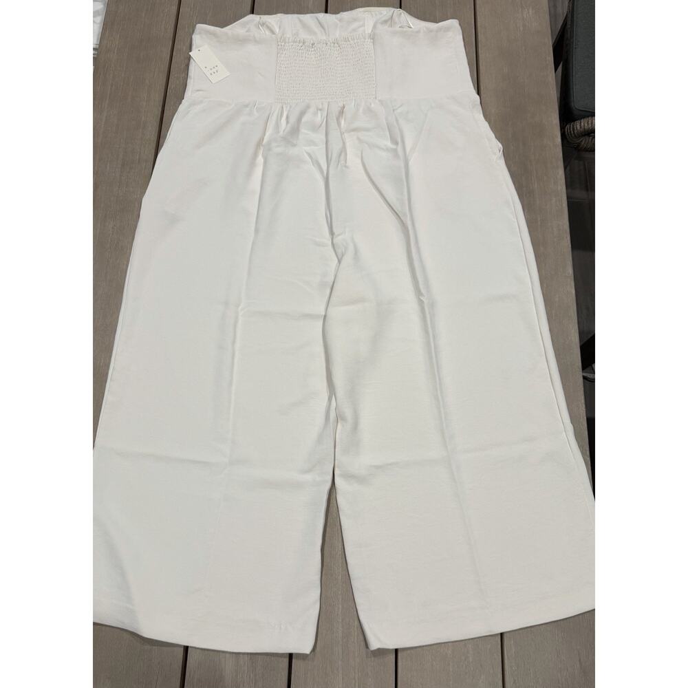 A New Day Strapless Cream Jumpsuit Plus Size 3X Wide Leg Silhouette Boho Coastal - Picture 10 of 12